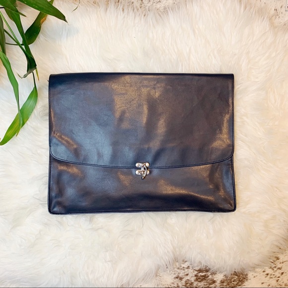 Navy Portfolio/Large hobo bag.Not genuine leather - Picture 2 of 9